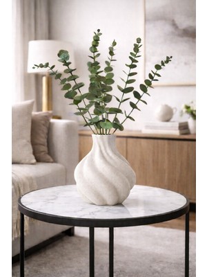 Özgürce Beton Görünümlü Plastik Vazo, Modern Ev Dekorasyonu Için Şık Tasarım