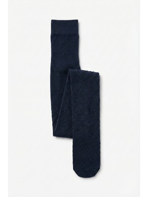 Katamino Kare Desenli Exlusive Külütlu Çorap Lacivert