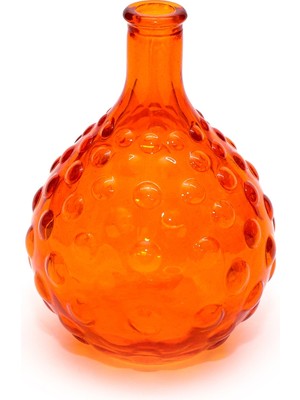 Özgürce Turuncu Bubble Cam Vazo 15 Cm, Şık ve Modern Dekorasyon Parçası