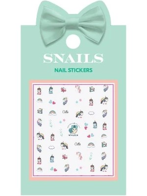 Snails Tırnak Sticker Seti- Unicorn Queen
