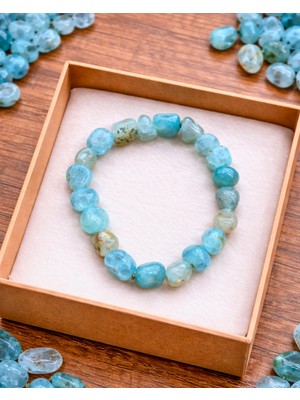 Sufi Tesbih Esans Ve Hediyelik Doğal Aquamarin Taşı Bileklik – Hakiki Akuamarin Mavi Doğal Taş Bileklik – Unisex Elastik Bileklik