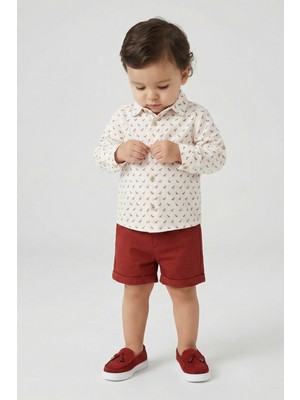 Mayoral Abel Lula Erkek Bebek Helsinki Gömlek ve Şort Takım Kırmızı