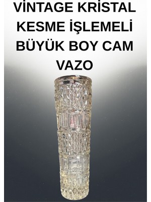 Özgürce Modern Kristal Kesme Cam Vazo, Şık ve Zarif Dekorasyon Parçası