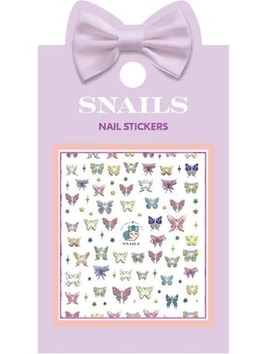 Snails Tırnak Sticker Seti- Butterfly Garden
