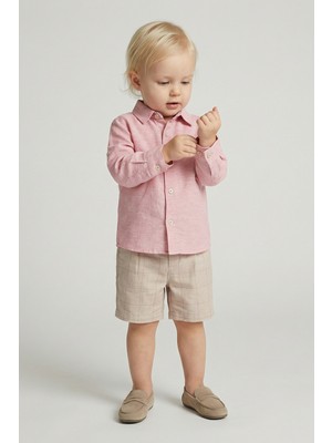 Mayoral Abel Lula Erkek Bebek Marbella Gömlek ve Şort Takım Pembe