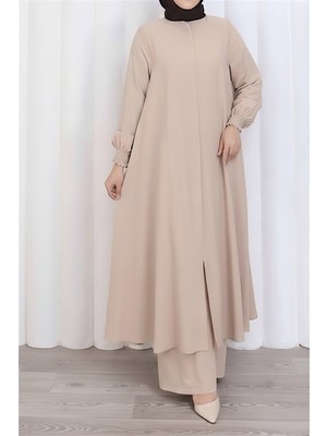 Moda Hayme Kadın Rahat Kesim Tesettür Tunik Pantolon Takımı – Aerobin Kumaş, Hakim Yaka