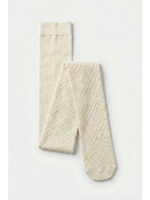 Katamino Kare Desenli Exlusive Külütlu Çorap Krem