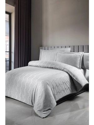 First Choice Norel %100 Pamuk Saten 200 Tc (80 Tel) Jakarlı Çift Kişilik Nevresim Takımı
