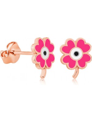 Supertrend ​gümüş Fosforlu Pembe Yonca Küpe