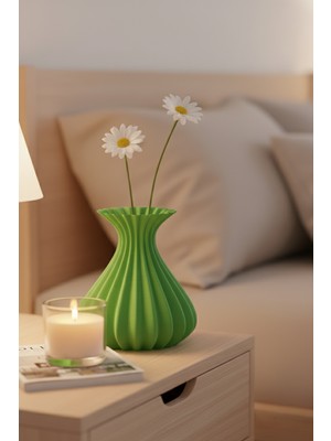 Özgürce Şık 3D Baskılı Modern Estetik Vazo, Dekoratif ve Bohem Tarzlı Siyah