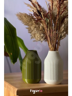 Özgürce Modern Şık ve Dekoratif 2'li Plastik Vazo Seti, Ev ve Ofis Dekoru