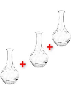 Özgürce 3'lü Cam Vazo Seti, 17 Cm, Şeffaf, Dekoratif Çiçek Vazosu