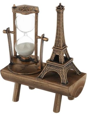 Lowell Home Ieg Retro Eyfel Kulesi ve Kum Saati Dekoratif Ahşap Görünümlü Masa Biblosu RSIEG14544-LWLHM