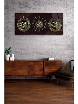 Olinpa Kırılmaz Cam Duvar Saati , Hem Tablo Hem Saat  Islam Tasarımlı Ev Ofis Hediyesi