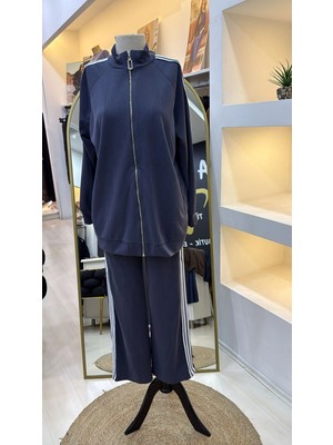 Nuss 1092 Şerit Desenli Pantolonlu Takım - Laci