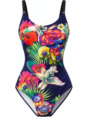 Rivamare U Yaka Toparlayıcı Mayo Desenli 0009-39