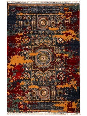 Çam Halı Sultani 824 Multi Yün ve Bambu ile Özel Tezgahlarda Üretilen Otantik Desenli El Emeği Modern Uşak Halısı