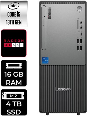 Lenovo Thinkcentre Neo 50T Intel Core I5 13400 16GB 4tb SSD RX550/4GB W11H Masaüstü Bilgisayar & Per4 USB Bellek 12UB000BTRP384