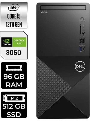 Dell Vostro 3030MT Intel Core I5 12400 96GB 512GB SSD RTX3050/6GB Fdos Masaüstü Bilgisayar & Per4 USB Bellek N6004VDT3030MTP497