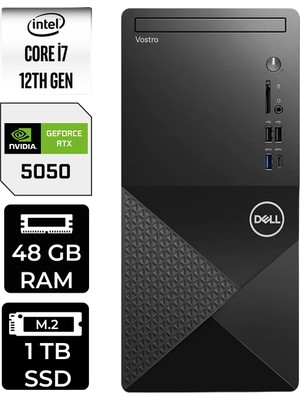 Dell Vostro 3030MT Intel Core I7 12700 48GB 1tb SSD RTX5050/8GB W11H Masaüstü Bilgisayar & Per4 USB Bellek N6007VDT3030MTP570