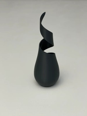 Özgürce Modern 3D Baskılı Dekoratif Gri Vazo, Şık ve Zarif Tasarım