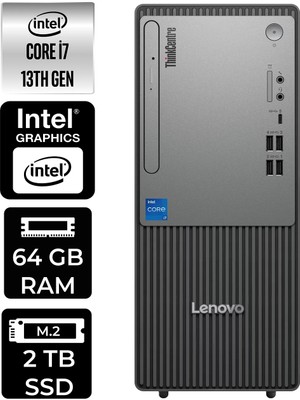 Lenovo Thinkcentre Neo 50T i7 13700 Masaüstü Bilgisayar 64GB RAM 2TB SSD Win11 Pro + Per4 USB 12UB000HTRP355