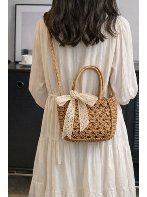 Hasır Çanta / El Örgüsü / Vintage / Kağıt Ip / Yazlık