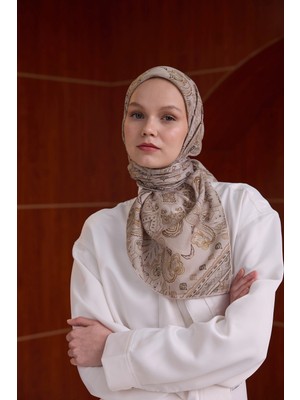 İpekhan Sütlü Kahve Ipekhan Winter Bloom Soft Eşarp 1243