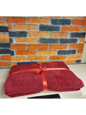 Özdilek Svv Border Büyük Boy Banyo Havlusu (89X173) - Brick Red (Kırmızı)