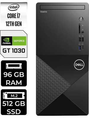 Dell Vostro 3030MT Intel Core I7 12700 96GB 512GB SSD GT1030/4GB W11H Masaüstü Bilgisayar & Per4 USB Bellek N6007VDT3030MTP457