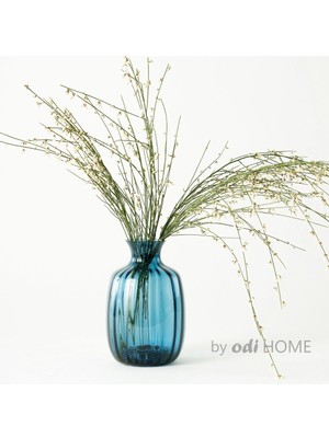 Özgürce El Yapımı Mavi Cam Vazo, Şık ve Dekoratif 21 cm Ürün