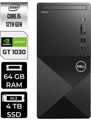 Dell Vostro 3030MT Intel Core I5 12400 64GB 4tb SSD GT1030/4GB W11P Masaüstü Bilgisayar & Per4 USB Bellek N6004VDT3030MTP476