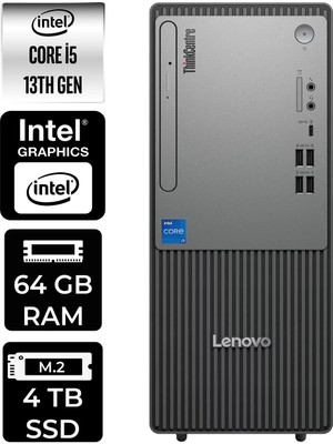 Lenovo Thinkcentre Neo 50T Intel Core I5 13400 64GB 4tb SSD Fdos Masaüstü Bilgisayar & Per4 USB Bellek 12UB000BTRP316