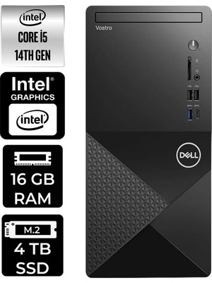 Dell Vostro 3030MT Intel Core I5 14600 16GB 4tb SSD W11H Masaüstü Bilgisayar & Per4 USB Bellek N6014VDT3030MTP324