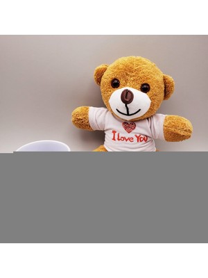 Similar Kahverengi I Love You Tişörtlü Ayıcık ve Baskılı Kupa Seti