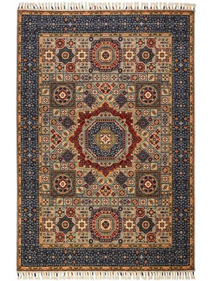 Çam Halı Sultani 821 Gri Yün ve Bambu ile Özel Tezgahlarda Üretilen Otantik Desenli El Emeği Modern Uşak Halısı