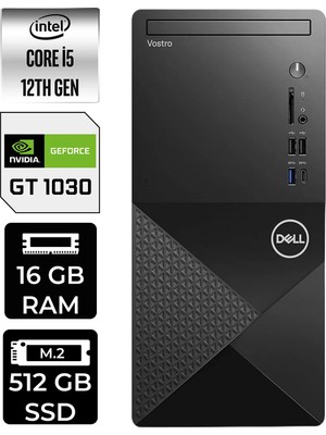 Dell Vostro 3030MT i5 12400 Masaüstü Bilgisayar 16GB RAM 512GB SSD FreeDOS + Per4 USB N6004VDT3030MTP421