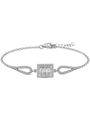 DMR Elegance Gümüş Baget Taşlı Bileklik