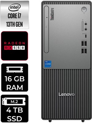 Lenovo Thinkcentre Neo 50T Intel Core I7 13700 16GB 4tb SSD RX550/4GB W11P Masaüstü Bilgisayar & Per4 USB Bellek 12UB000HTRP404