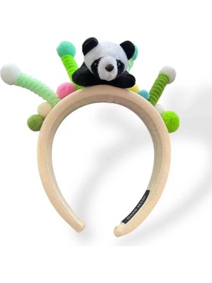 Caş Dekorasyon Karışık Renk Panda Figürlü Taç