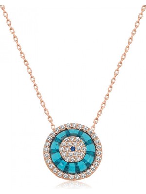 Supertrend Gümüş Rose Camgöz Nazar Bayan Kolye