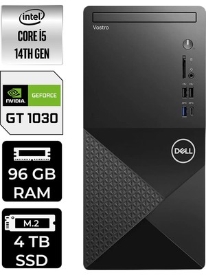 Dell Vostro 3030MT Intel Core I5 14600 96GB 4tb SSD GT1030/4GB W11H Masaüstü Bilgisayar & Per4 USB Bellek N6014VDT3030MTP460