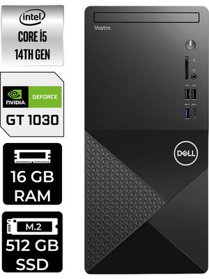 Dell Vostro 3030MT Intel Core I5 14600 16GB 512GB SSD GT1030/4GB W11P Masaüstü Bilgisayar & Per4 USB Bellek N6014VDT3030MTP461