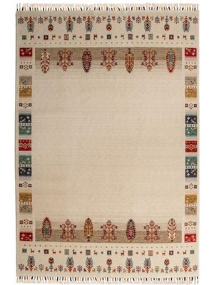 Çam Halı Sultani 809 Stone Yün ve Bambu ile Özel Tezgahlarda Üretilen Otantik Desenli El Emeği Modern Uşak Halısı