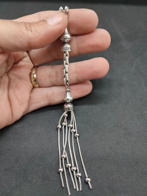 İskeçe Tesbih 475 Ayar Gümüş Tesbih Püskülü