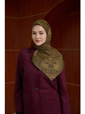 İpekhan Kına Yeşili Ipekhan Winter Bloom Soft Eşarp 1243