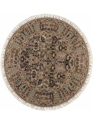 Çam Halı Sultani 805 Vizon Daire Yün ve Bambu ile Özel Tezgahlarda Üretilen Otantik Desenli El Emeği Modern Uşak Halısı