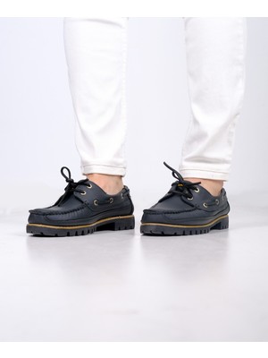 Belirtilmemiş Dexters Tarzı Hakiki Deri Ortopedik Tabanı Dikişli Deri Bağcık Deri Astar Günlük Ayakkabı