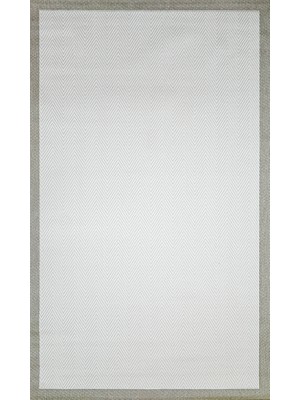 Sisal Sl-9 Krem Bej Dekoratif Desenli Çerçeveli Halı