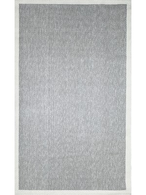 Sisal Sl-11 Gri Krem Dekoratif Desenli Çerçeveli Halı